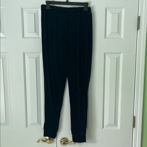 Navy Velvet Jogger Pants